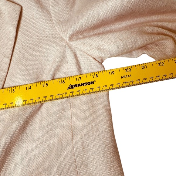 Talbots Pink Linen Blazer One Button Career Office Herringbone Jacket Size‎ 4 - Picture 8 of 8